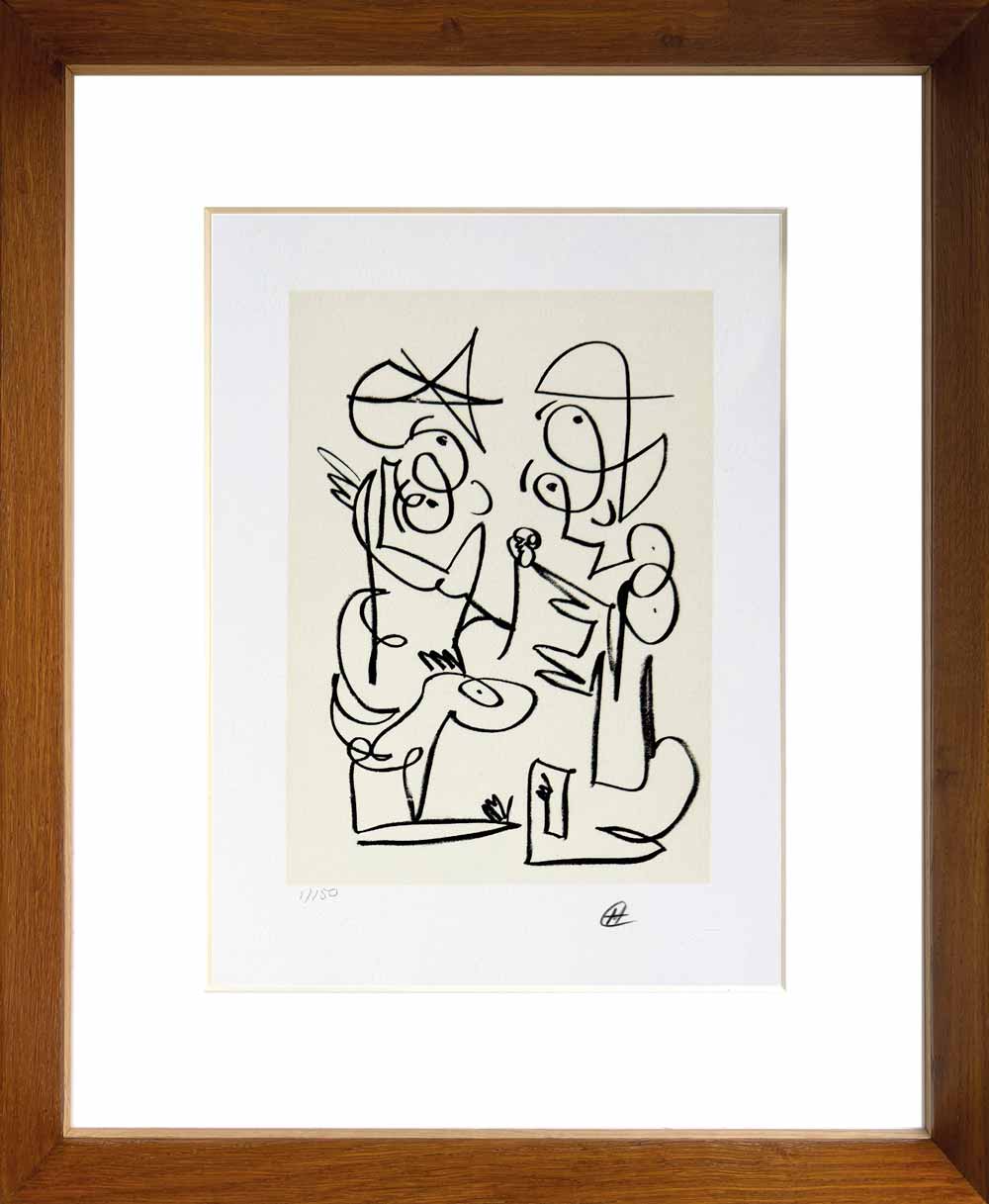 Indrammet litografi af Michael Ahlefeldt