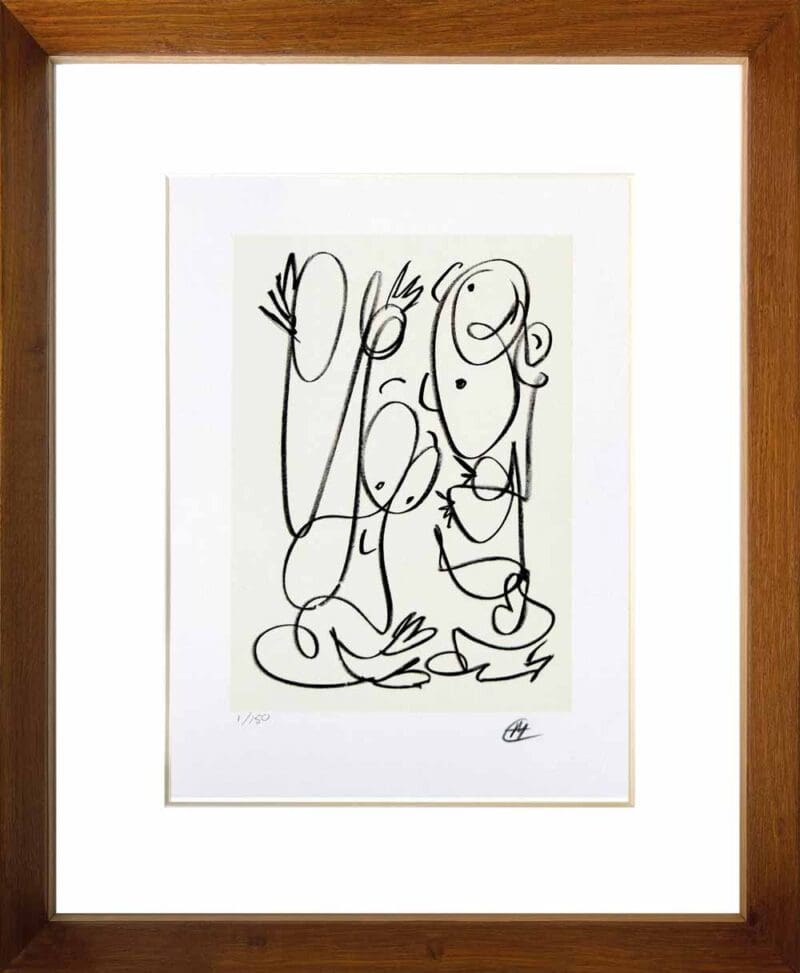 Indrammet litografi af Michael Ahlefeldt