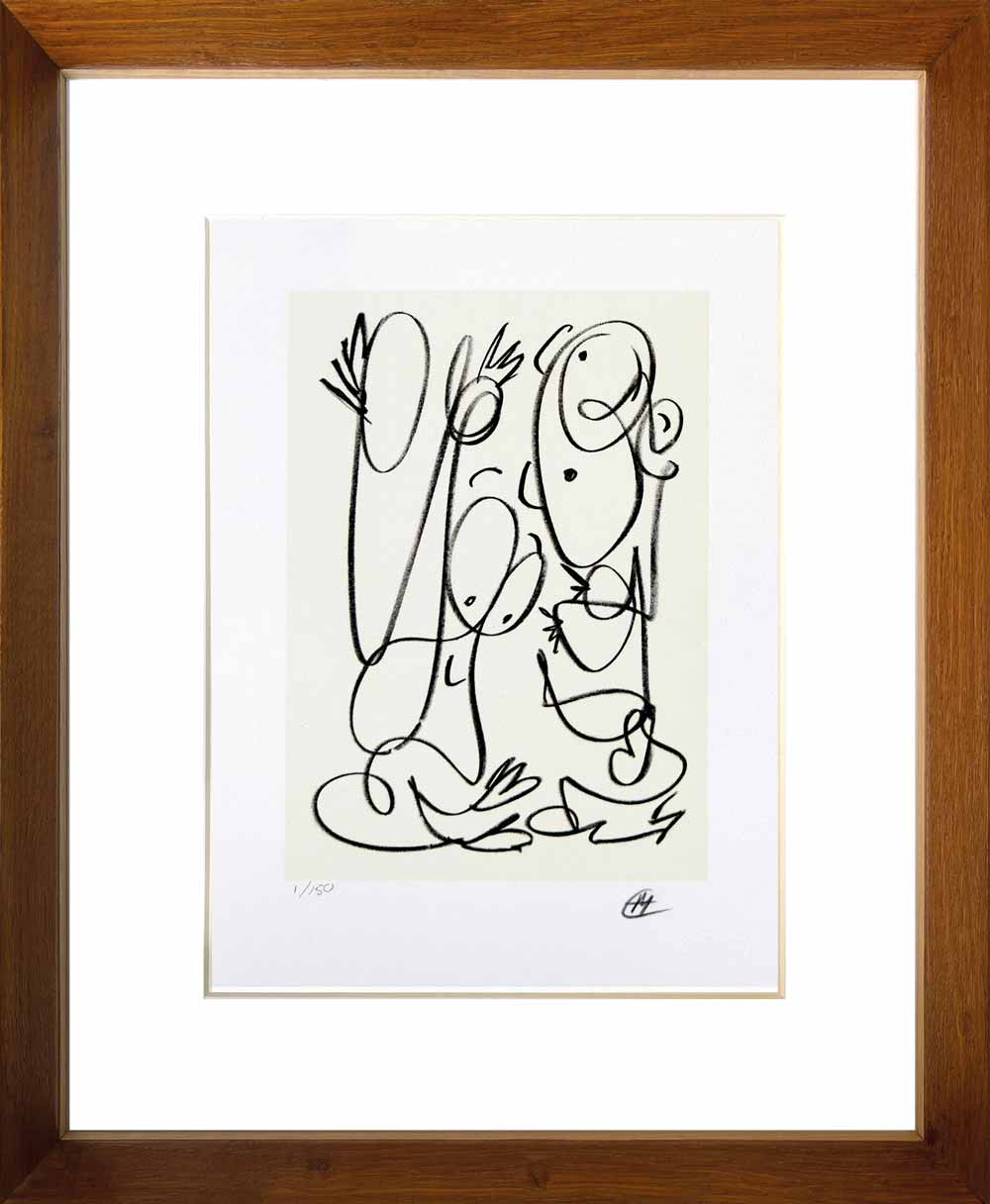 Indrammet litografi af Michael Ahlefeldt