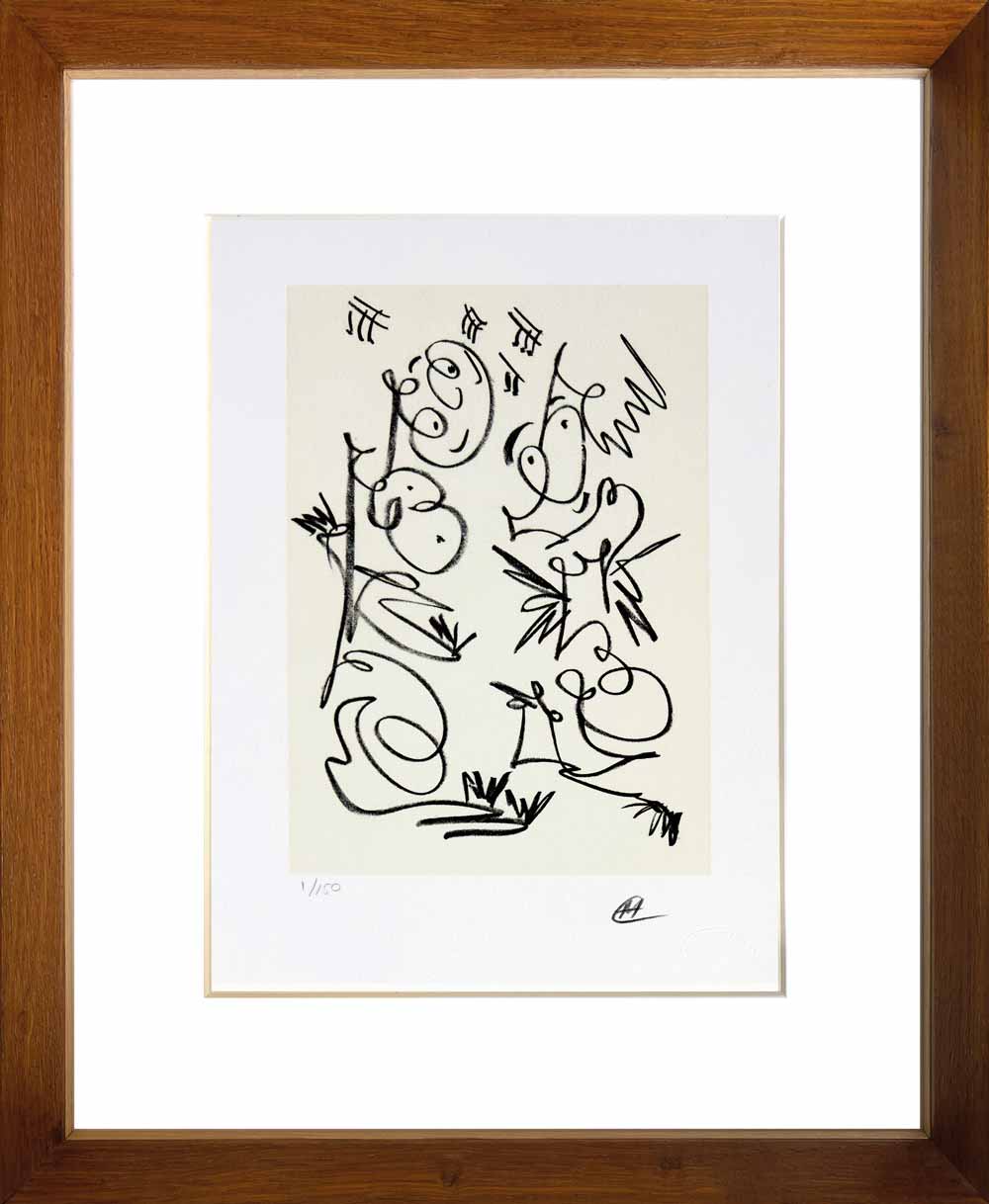 Indrammet litografi af Michael Ahlefeldt