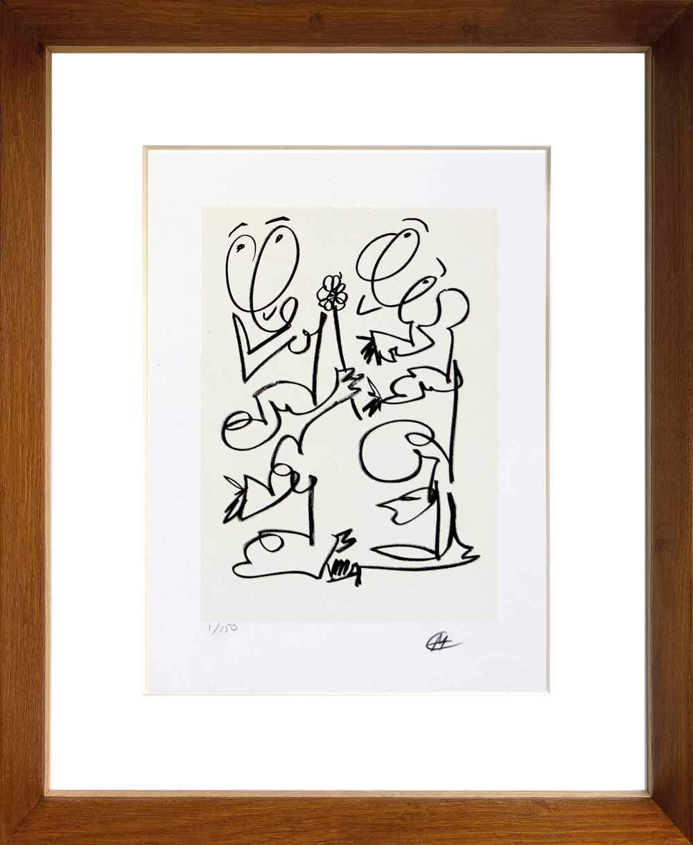 Indrammet litografi af Michael Ahlefeldt