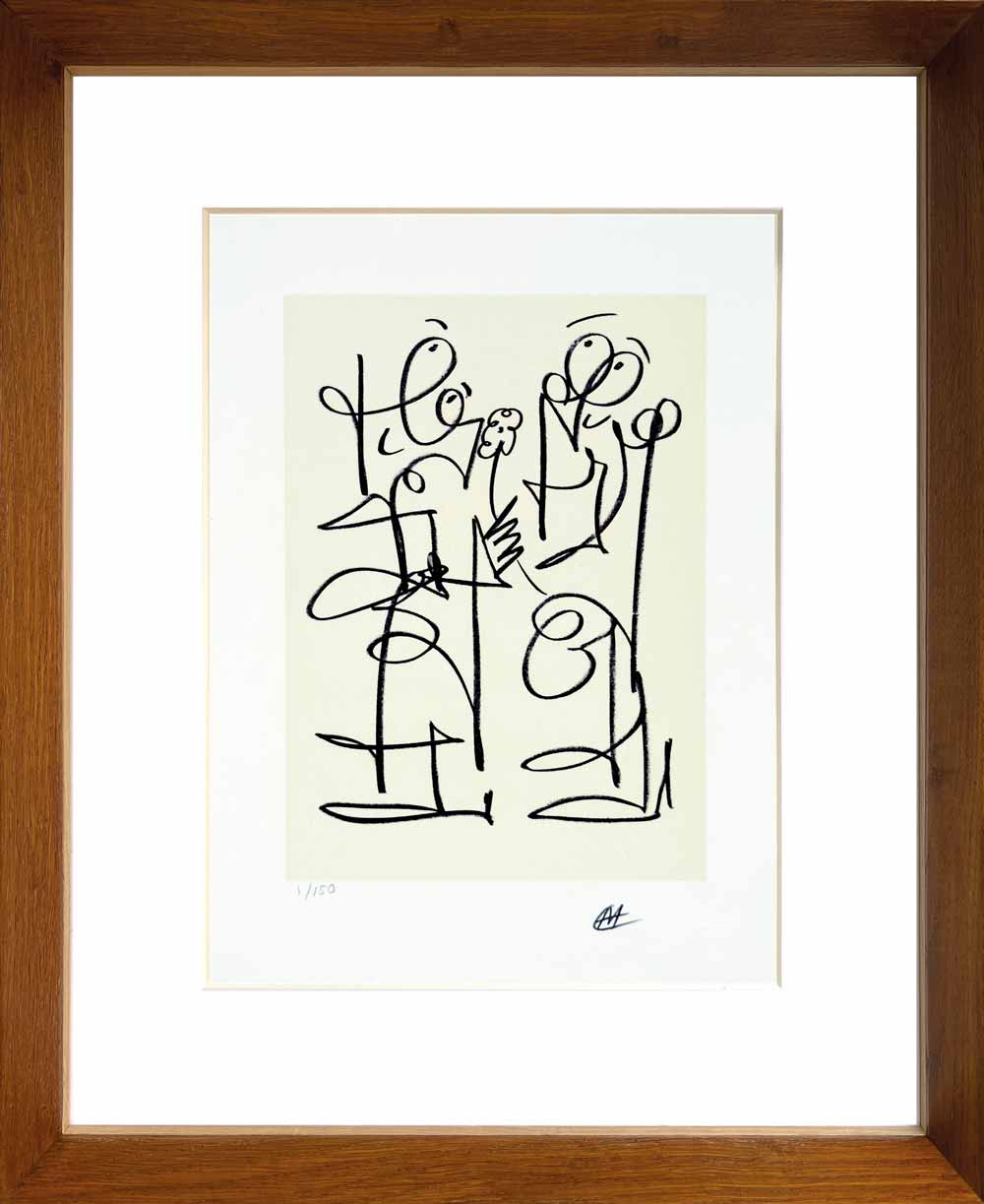 Indrammet litografi af Michael Ahlefeldt